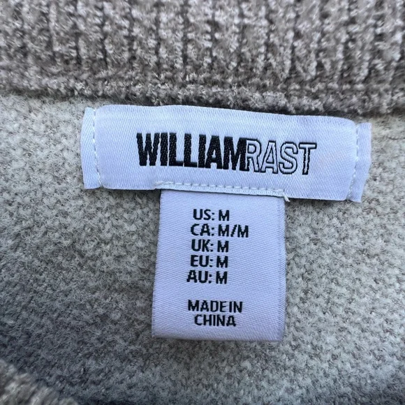 William Rast Taupe and Cream Cropped Animal Print Chenille Sweater Medium - Picture 5 of 8